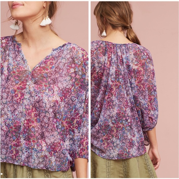 Anthropologie Weston Sheer Josephine Top - Picture 2 of 11